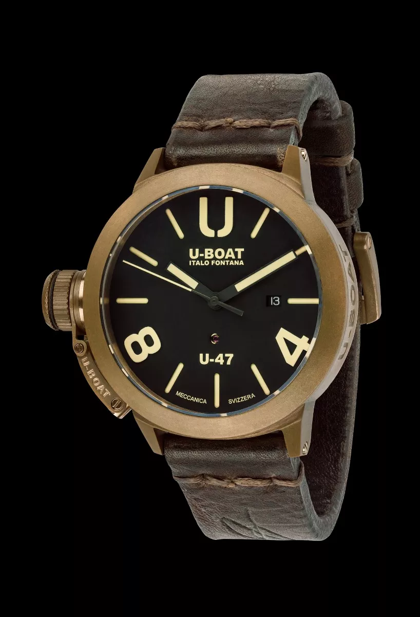 Reloj U-Boat Classico con caja en bronce y correa piel 319_7797 f. negro
