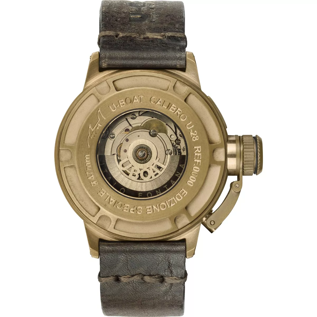 Reloj U-Boat Classico con caja en bronce y correa piel 319_7797 trasera
