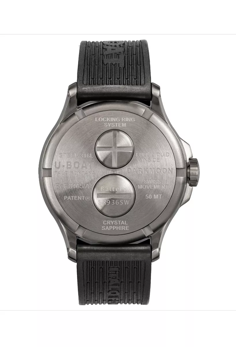 Reloj U-Boat Darkmoon con caja acero esfera roja y correa caucho 319_8465