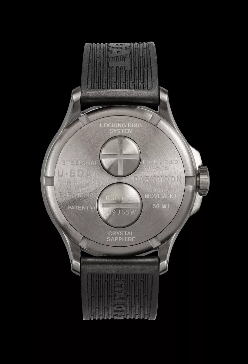 Reloj U-Boat Darkmoon con caja acero esfera roja y correa caucho 319_8465