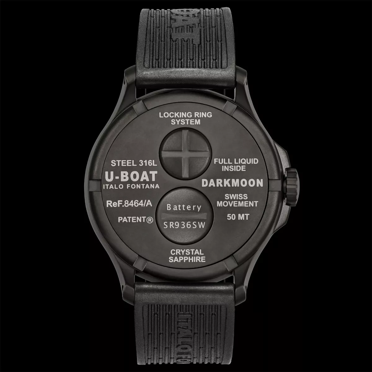 Reloj U-Boat Darkmoon con caja acero negra y correa caucho 319_8464.jpg tras cerca