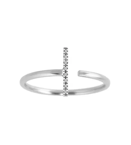 anillo de oro blanco con diamantes T