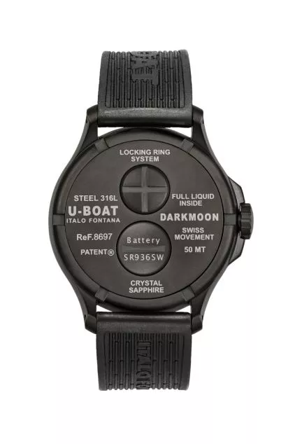 Reloj U-Boat DarkMoon Soleil con caja bronce y correa de caucho trasera