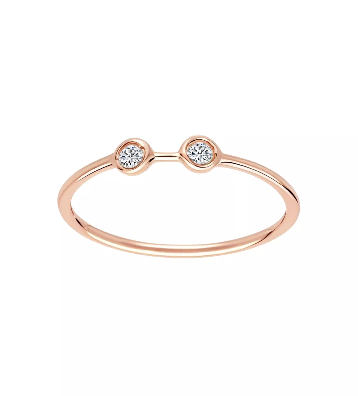 anillo de oro rosa con brillantes besos rosas