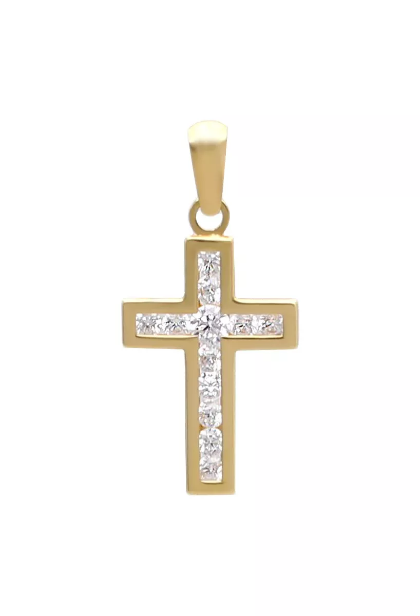 Cruz oro amarillo 18 kilates con circonitas 289_6412038CR