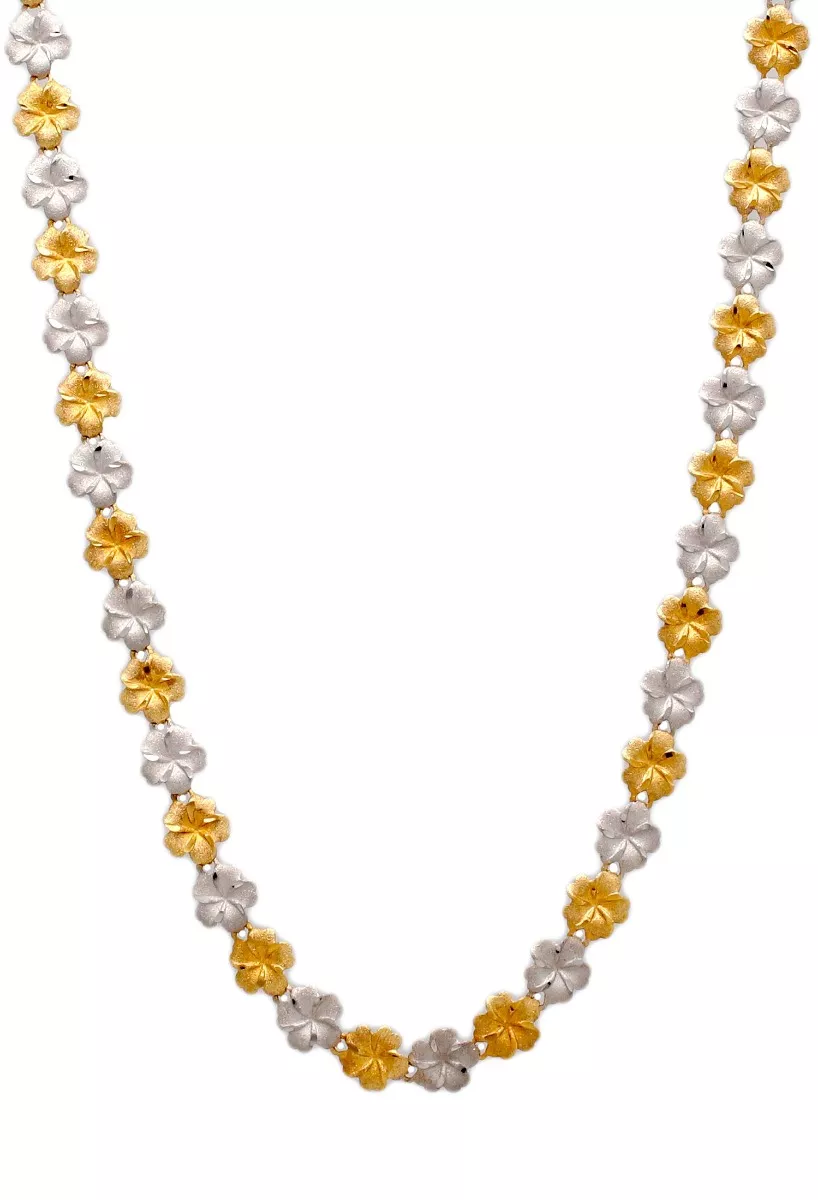 Gargantilla oro bicolor 18 ktes motivos florales alternos 157_G0004 foto 2