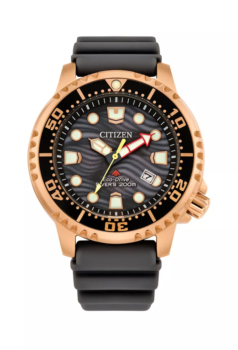 Reloj Citizen para hombre, Eco Drive en acero chapado buceo BN0163-00H