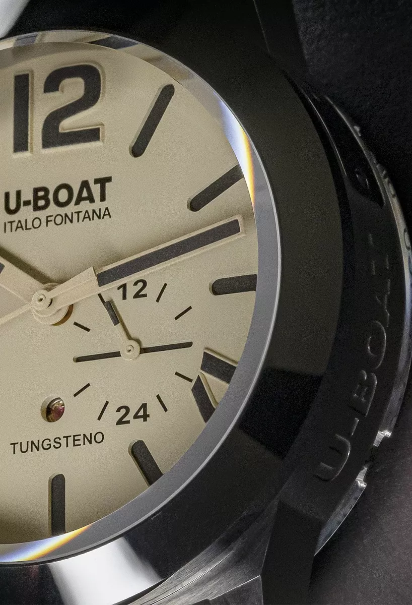 Reloj U-Boat Classico Beige Tungsteno con caja acero y correa de piel 8892 detalle