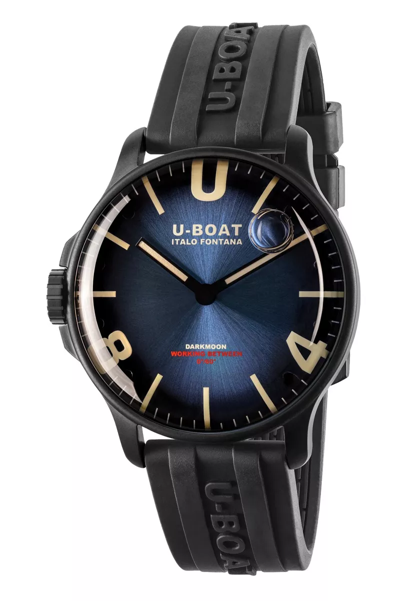 Reloj U-Boat DarkMoon Soleil con caja acero y correa de caucho 8700