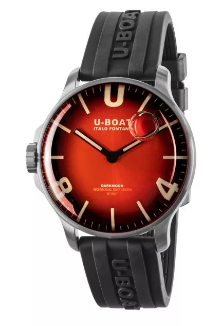 Reloj U-Boat DarkMoon Soleil con caja acero y correa de caucho 8701