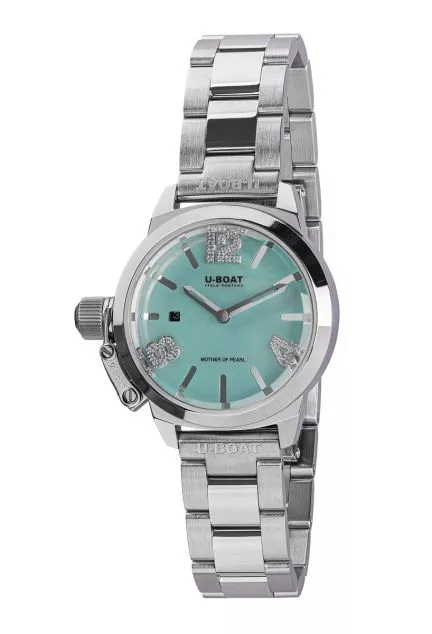 Reloj U-Boat Mujer caja en acero y esfera aguamarina con circonitas 8900
