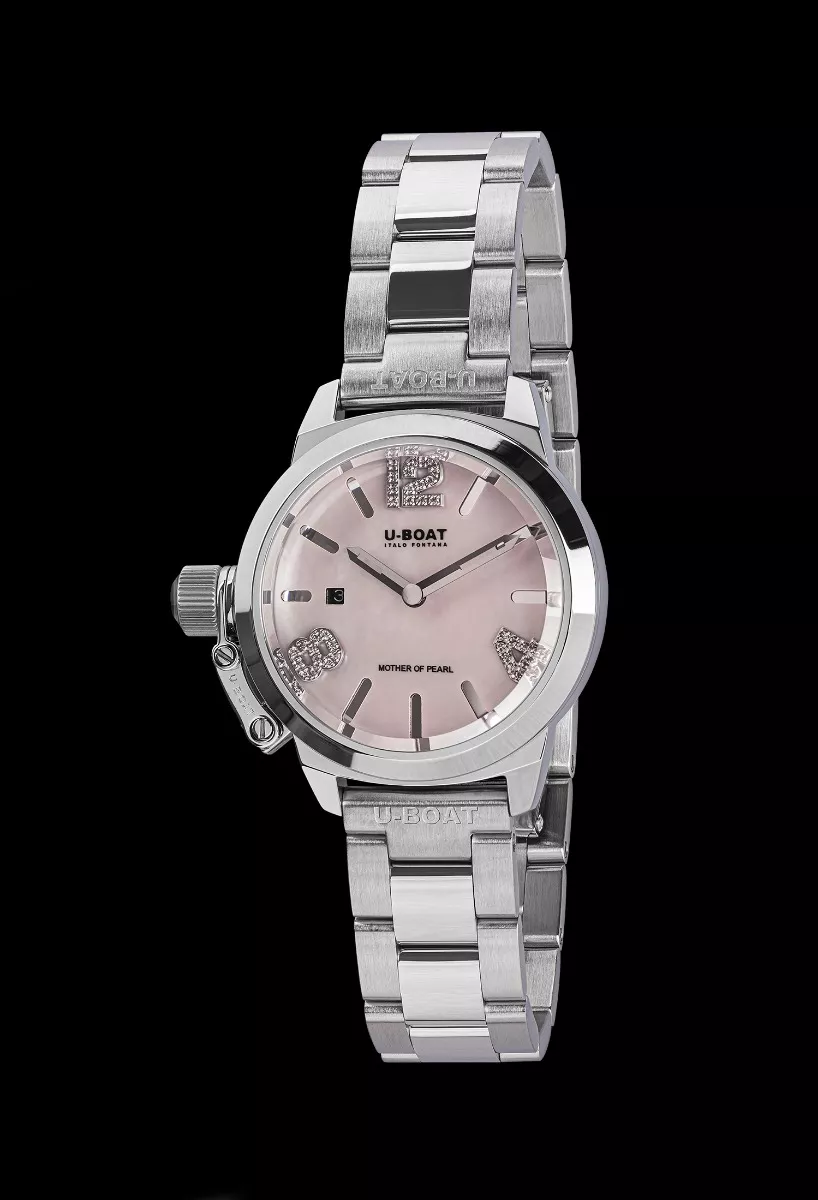 Reloj U-Boat Mujer con caja y correo de acero, números circonitas 8898 ng