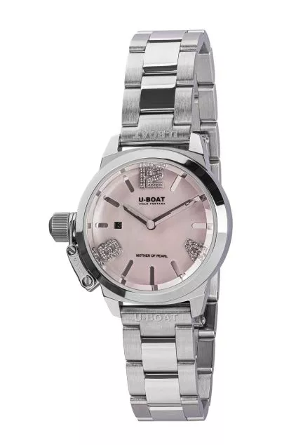 Reloj U-Boat Mujer con caja y correo de acero, números circonitas 8898