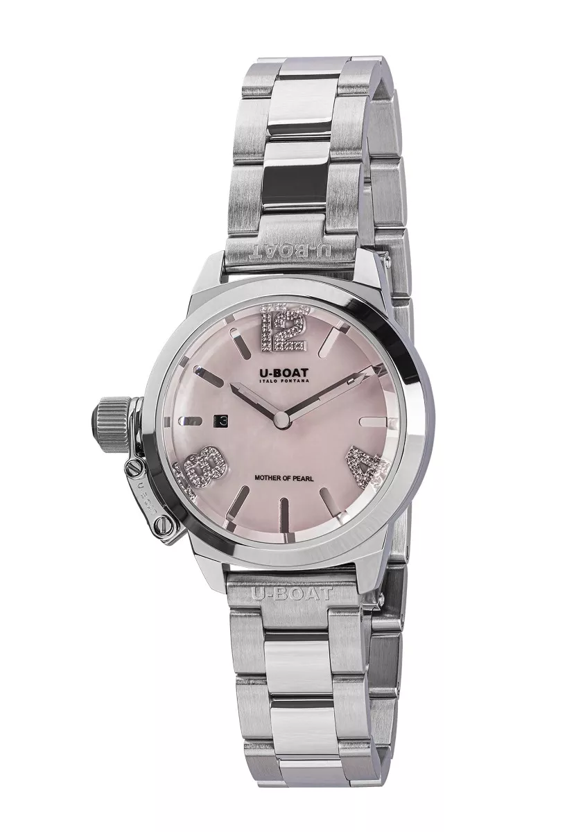 Reloj U-Boat Mujer con caja y correo de acero, números circonitas 8898