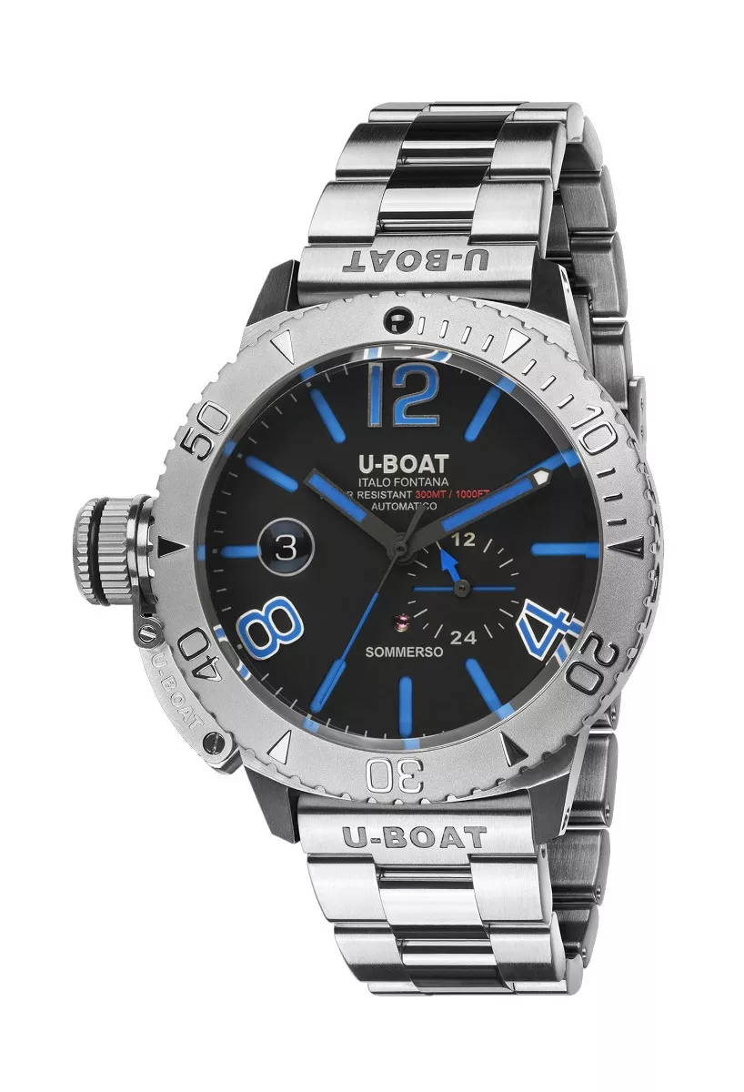 Reloj U-Boat Sommerso para buceo con caja y correa de acero 9014-B