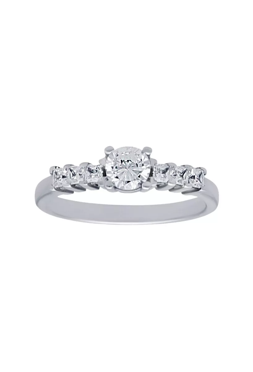 Anillo de compromiso oro blanco 18k con diamantes media alianza 018_555412