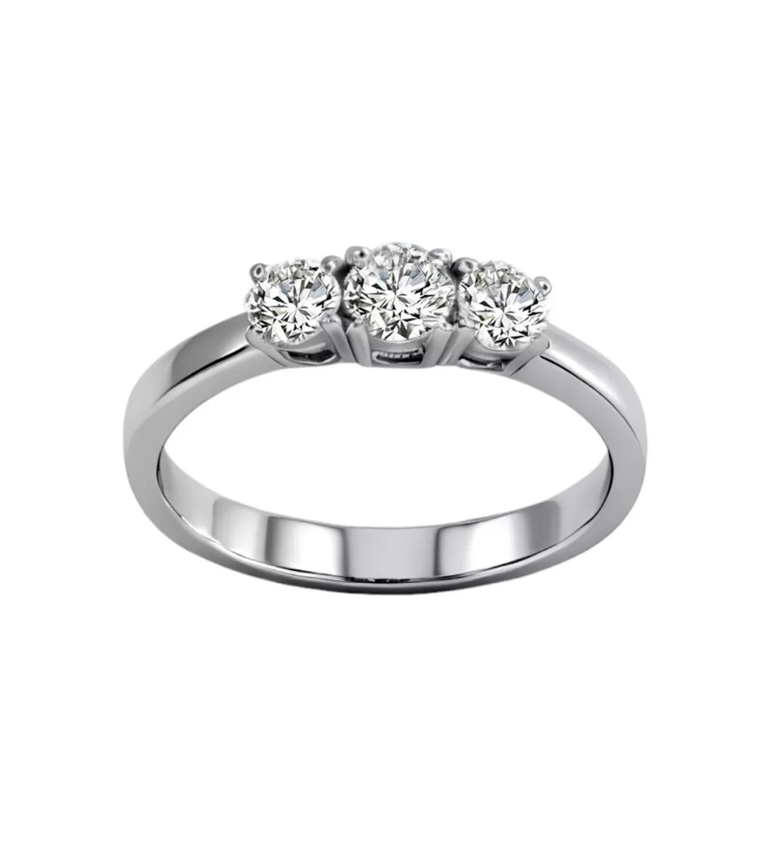 Anillo de compromiso oro blanco 18k con diamantes coleccion Trilogy 018_554612