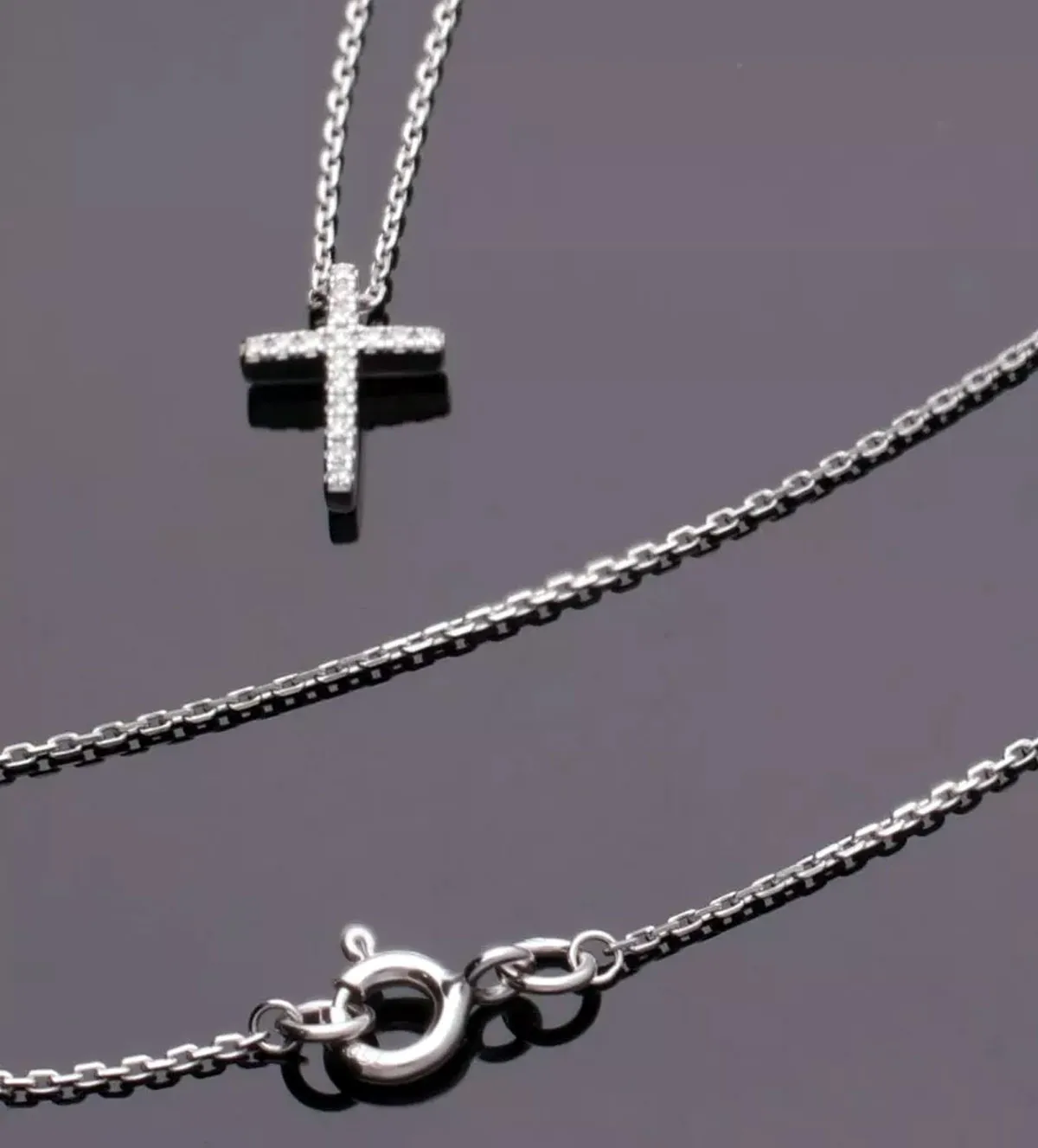 Gargantilla de oro blanco y diamantes CRUZ 18K 318_RN517GB4 - Imagen 4