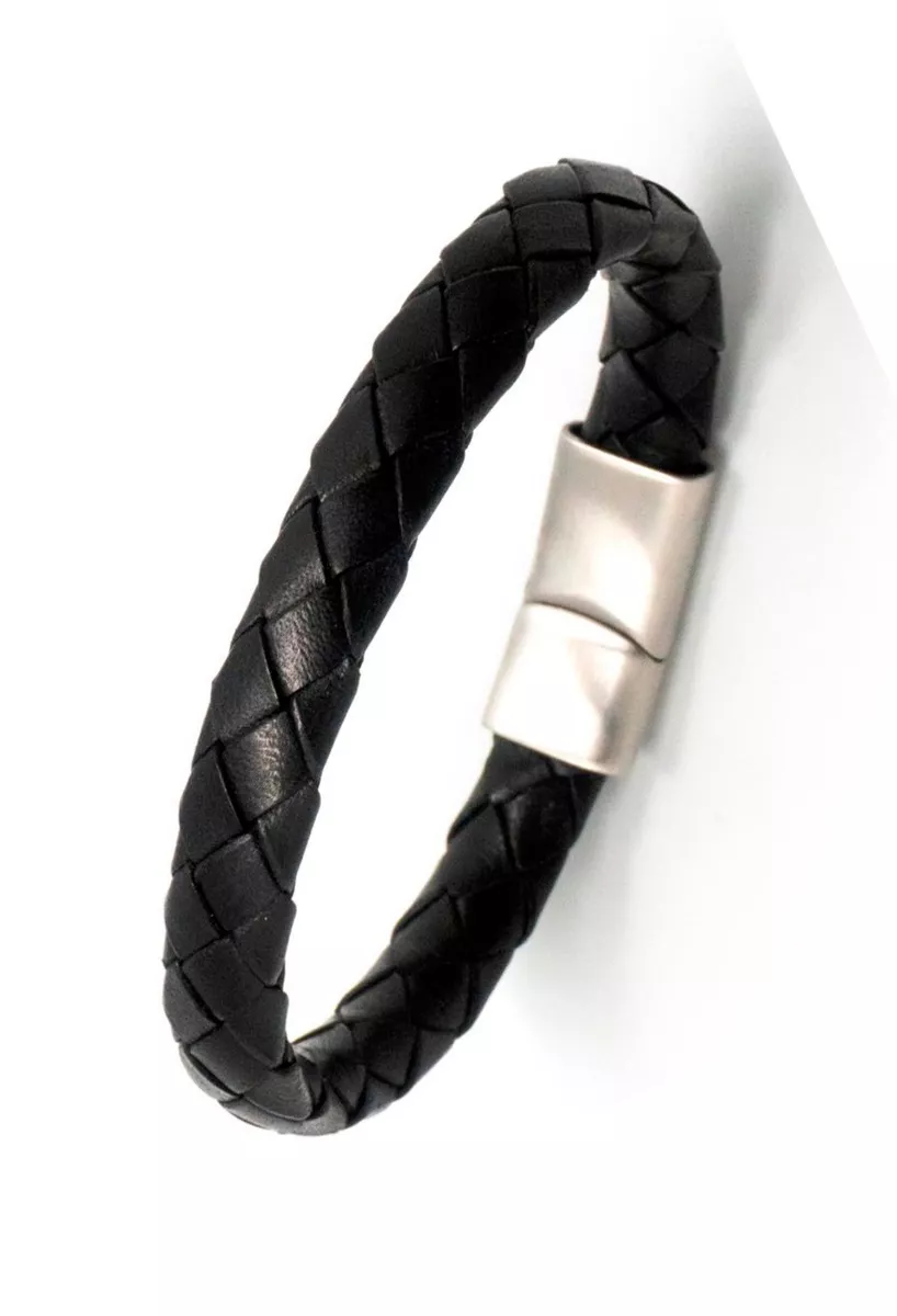 Pulsera aro de piel color negro t489710N