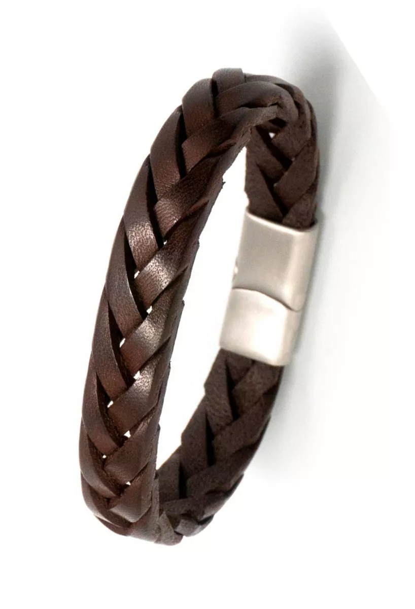 Pulsera aro de piel color marrón T567410M