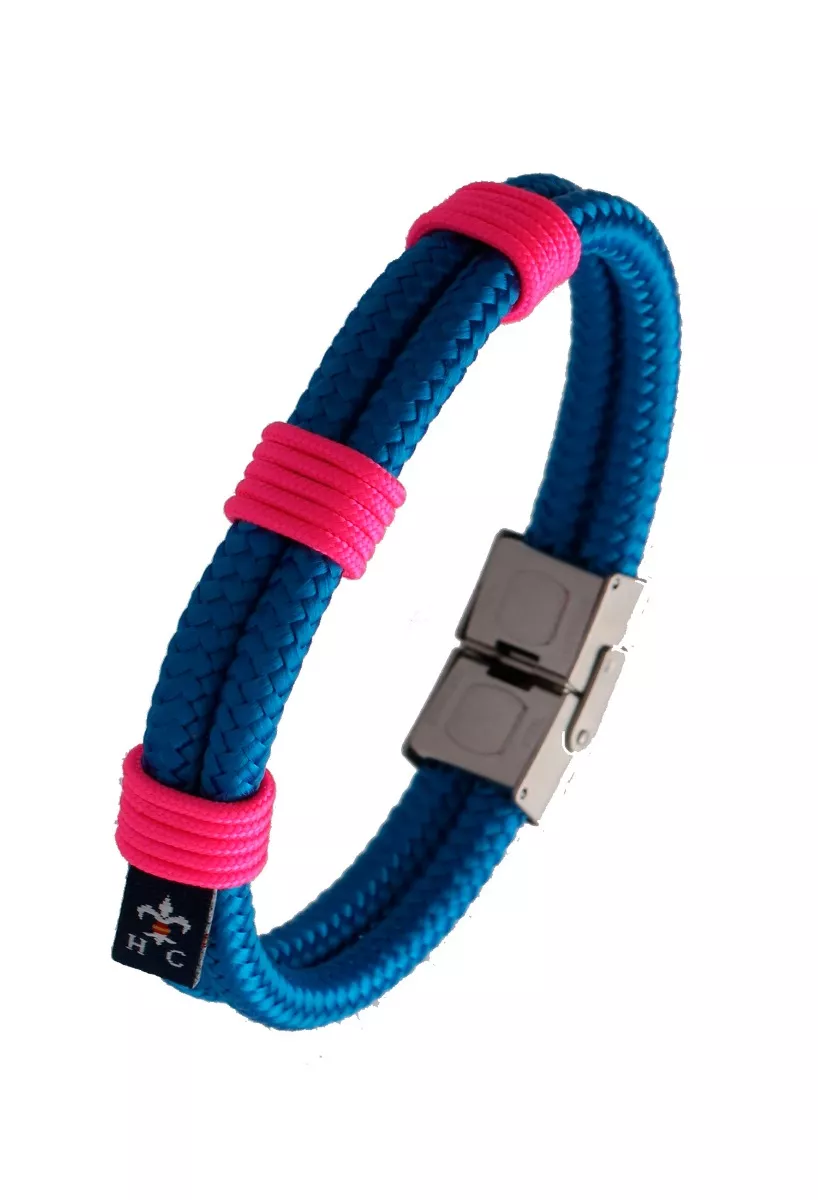 Pulsera de España con doble aro en cordón náutico PHF-126-8P-8KKK