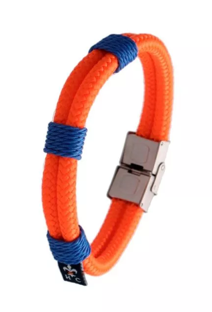 Pulsera de España con doble aro en cordón náutico PHF-126-8P-8KKK