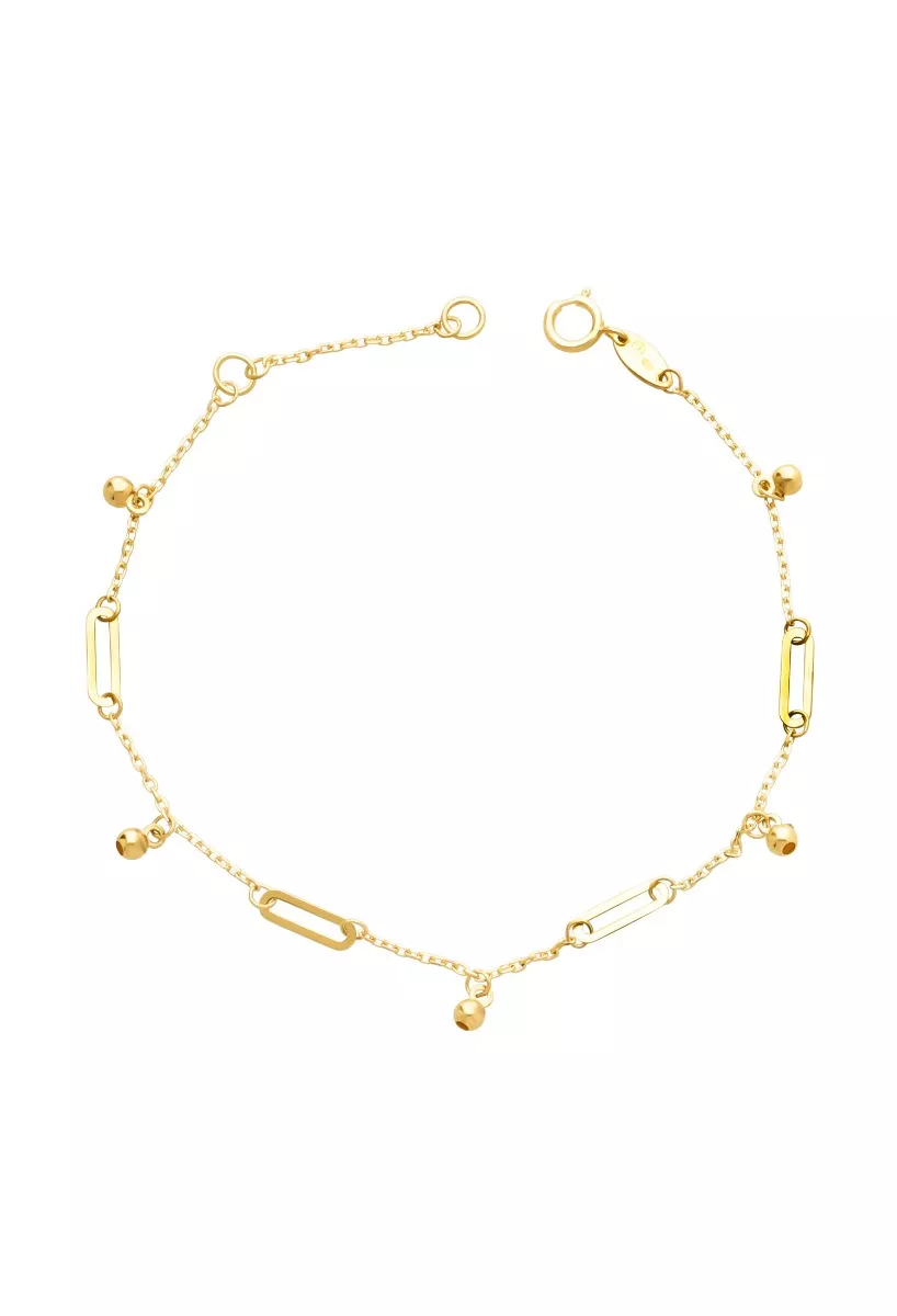pulsera oro amarillo 18 ktes con entrepiezas y fetiches foto principal