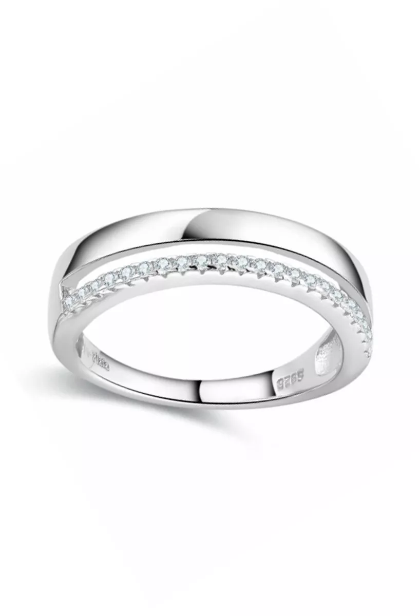 Anillo de plata con doble aro con 23 circonitas en carril 280_2011476