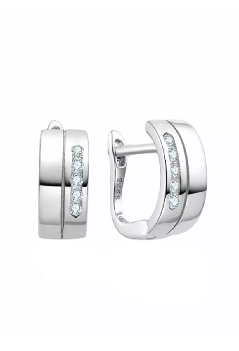 Pendientes plata con motivo de circonitas en hilera 280_2024421