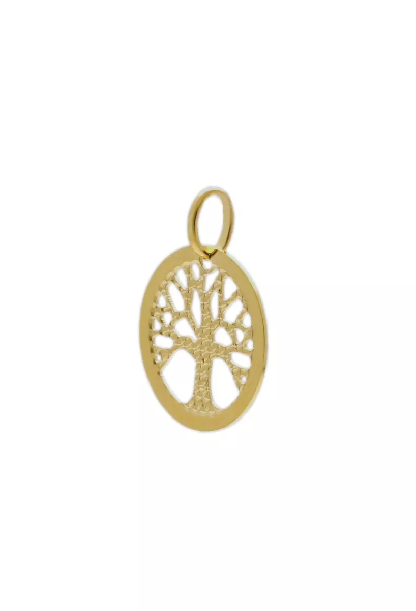 colgante de oro amarillo 18k arbol de la vida imagen lateral