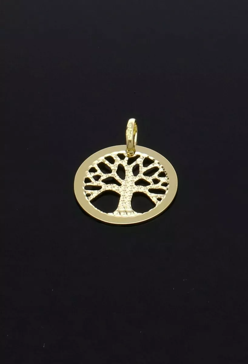 colgante de oro amarillo 18k arbol de la vida imagen sin recortar