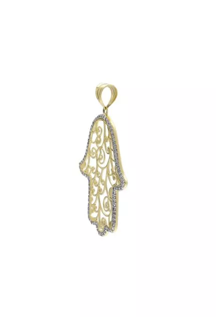 colgante oro 18k mano de fatima fotografia lateral