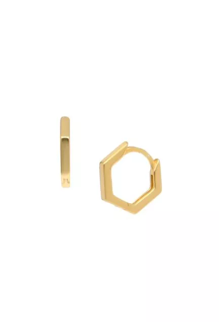 pendientes de plata chapada criolla hexagonal toma primera