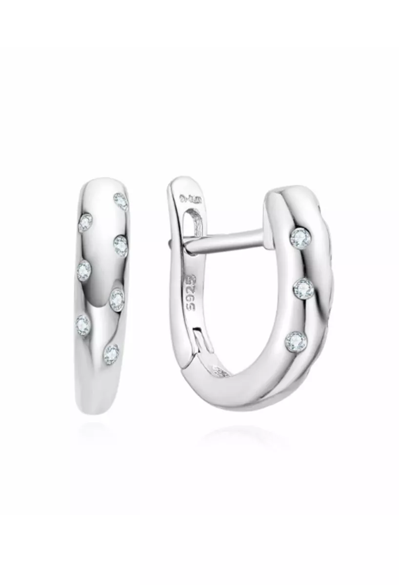 Pendientes de plata de ley con motivo de 7 circonitas 280_2024428