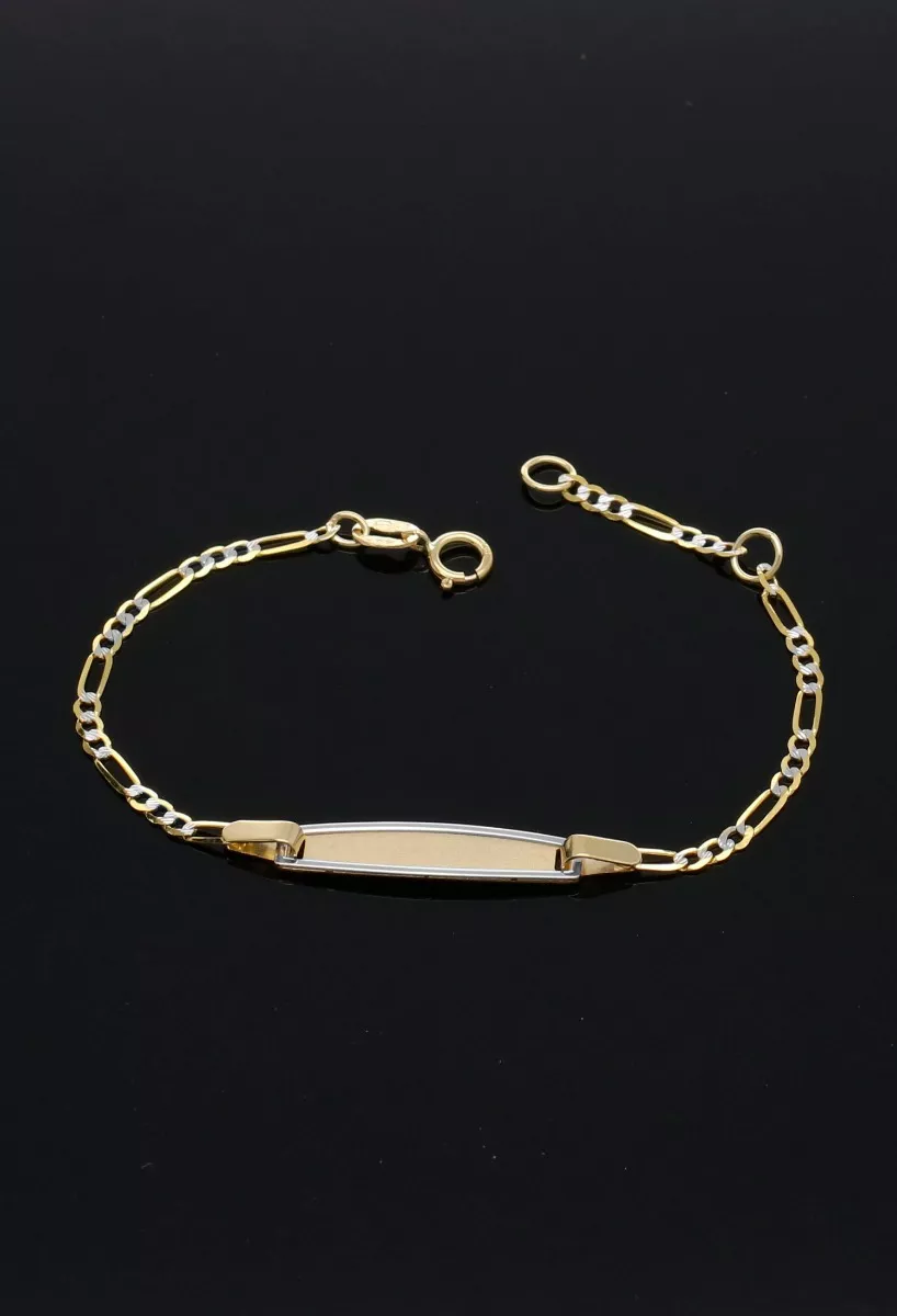 pulsera de oro 18 ktes para bebe foto para web el rubi joyeros toma sin recortar sobre fondo negro