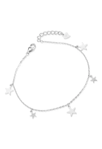 tobillera plata de ley fetiches estrellas