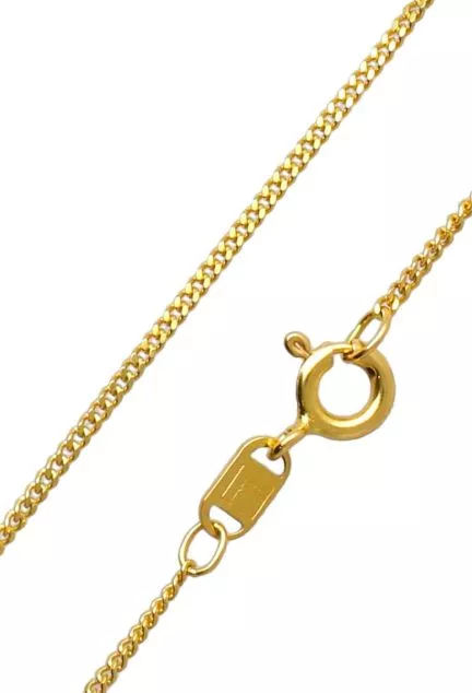 cadena oro amarillo 18 ktes eslabones macizos modelo barbado toma ampliada detalle broche