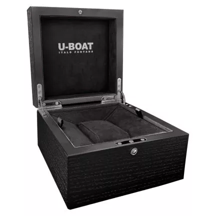 Caja Reloj U-Boat Darkmoon WH Black SS caja acero correa silicona 9542