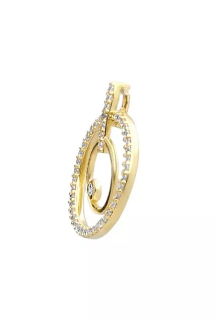 colgante de oro amarillo 18 ktes con circonitas toma lateral