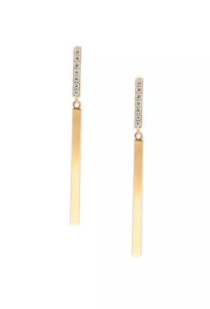 Pendientes oro 18k con carril de circonitas largos 009_PT61276-A