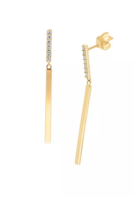 Pendientes oro 18k con carril de circonitas largos 009_PT61276-A 1