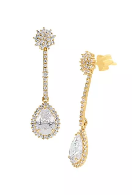 Pendientes oro amarillo18k dos en uno con circonitas 009_PT60662-A 2