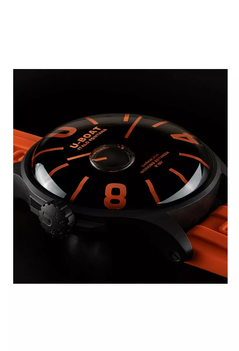 Reloj U-Boat Darkmoon BK Orange caja acero PVD correa silicona 9538 3