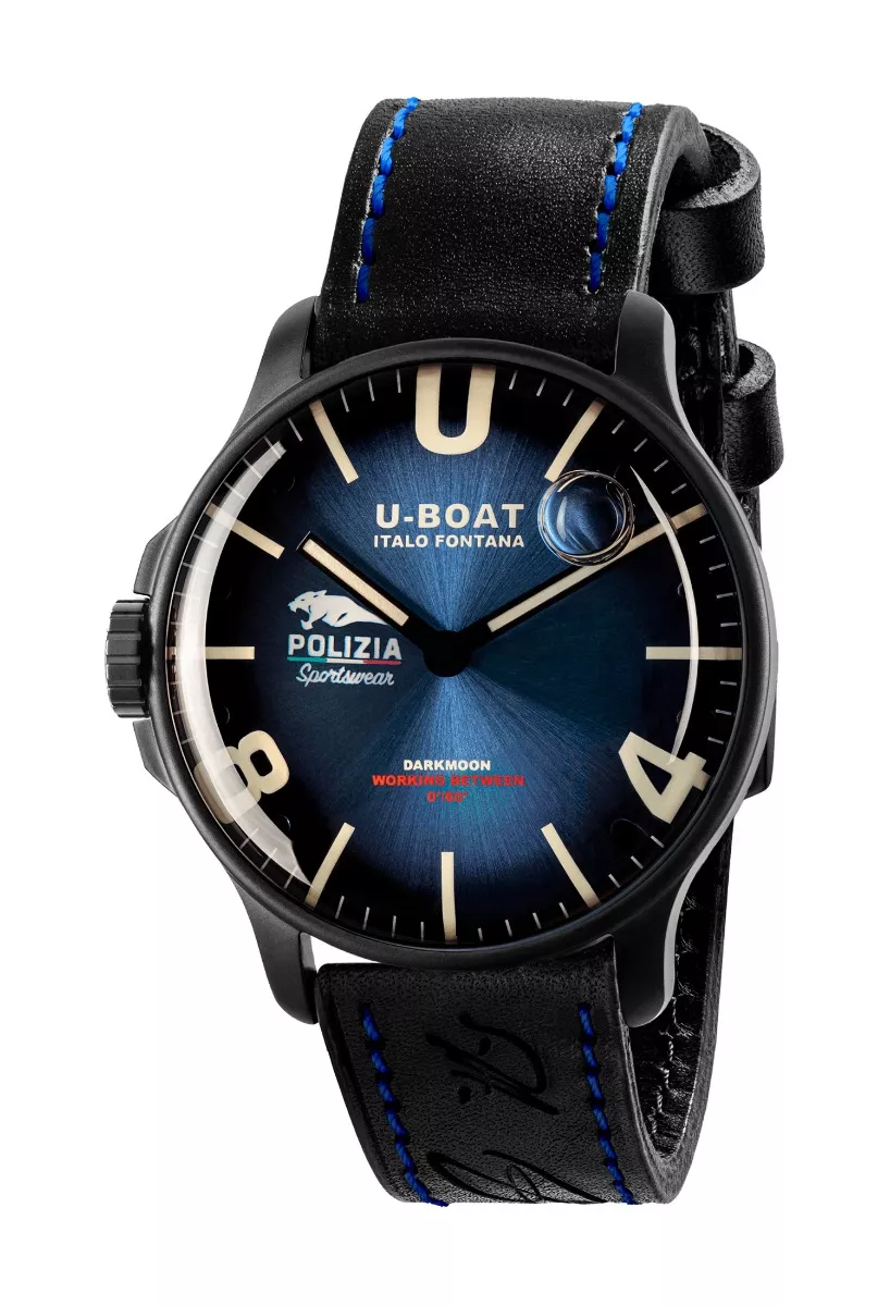 Reloj U-Boat Darkmoon Pantera caja acero y correa piel firmada 9180