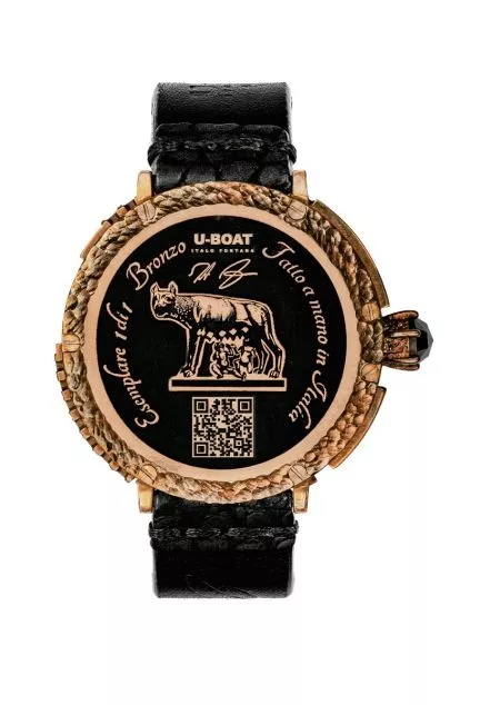 Reloj U-Boat Roma bronce y diamante negro trasera