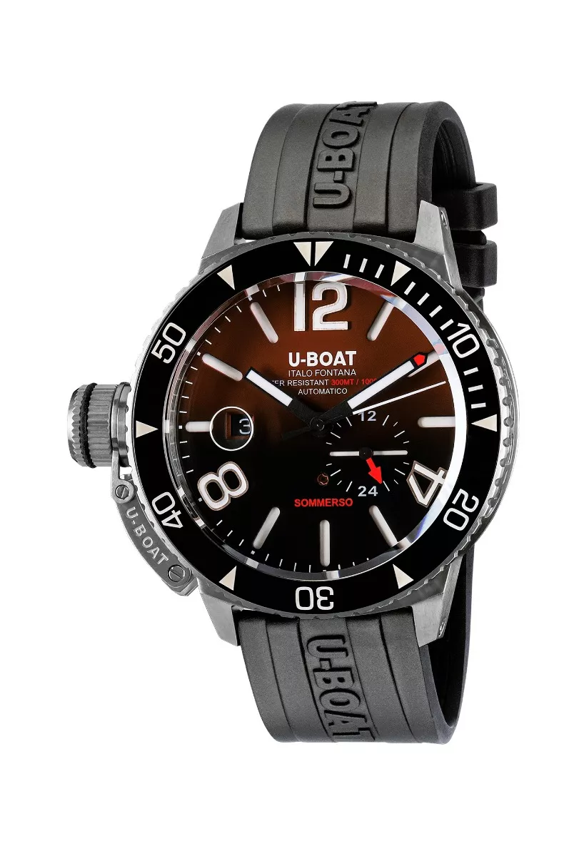 Reloj U-Boat Sommerso Ceramic Bordeaux caja en acero y correa caucho 9521