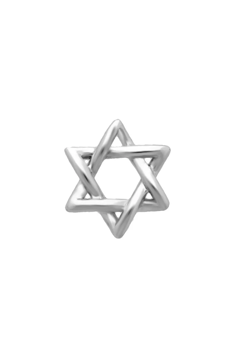 Colgante oro blanco 18k Estrella de David hecha artesanalmente 601_ED17MMOB