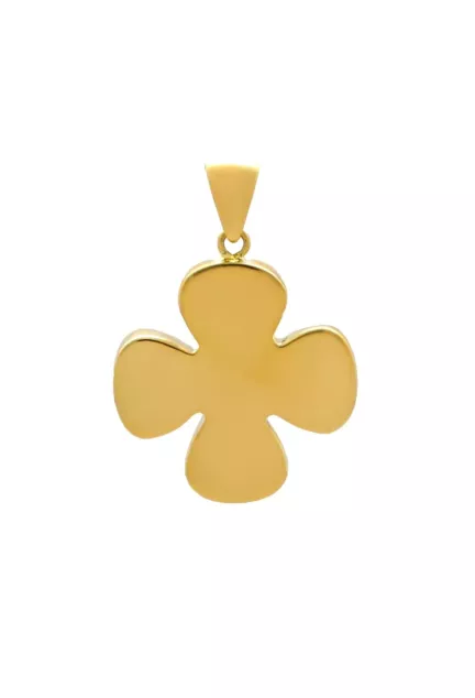 cruz oro amarillo 18 ktes tipo griega modelo trebol fotografia de forma frontal