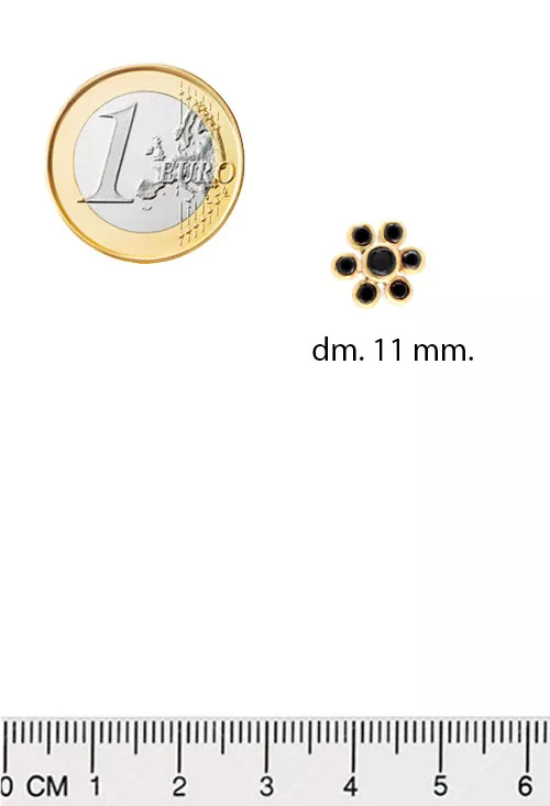 pendientes de oro amarillo 18k con onix modelo orla foto para parrilla web toma medidas