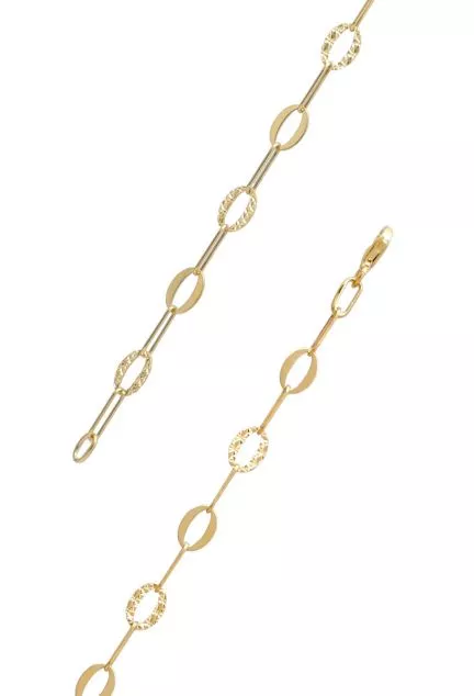 pulsera oro amarillo 18 ktes asas lapidadas y lisas foto detalle cierre